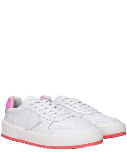 Philippe Model White Leather Sneakers