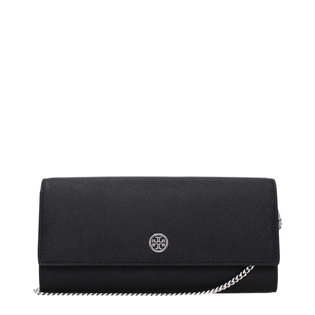 Tory Burch Black Leather Clutch Bag