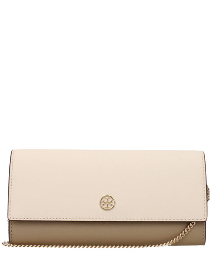 Tory Burch Beige Leather Clutch Bag