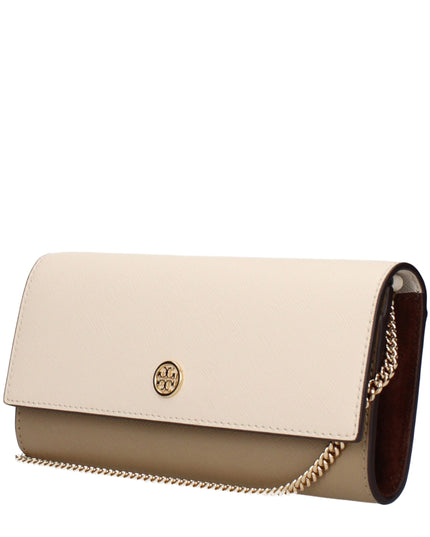 Tory Burch Beige Leather Clutch Bag
