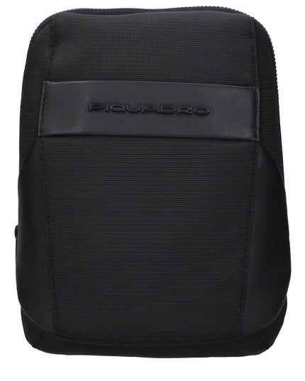 Piquadro Black Fabric Crossbody Bag