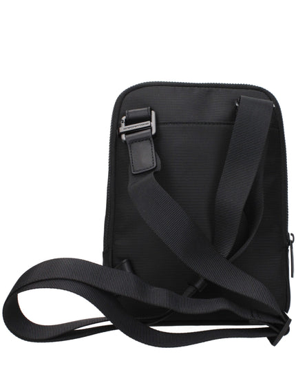 Piquadro Black Fabric Crossbody Bag