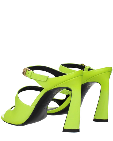 Versace Green Leather Stiletto Heel Sandals