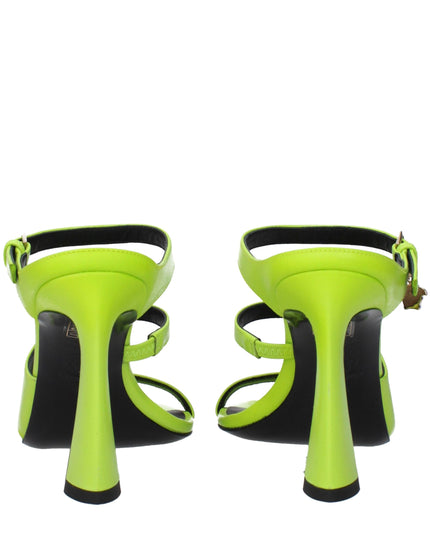 Versace Green Leather Stiletto Heel Sandals
