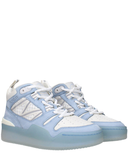 Moncler White Leather High Top Sneakers