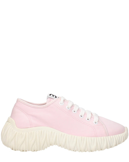 Miu Miu Pink Fabric Low Top Sneakers