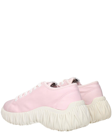 Miu Miu Pink Fabric Low Top Sneakers
