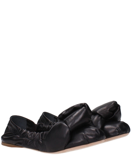 Miu Miu Black Leather Ballet Flats