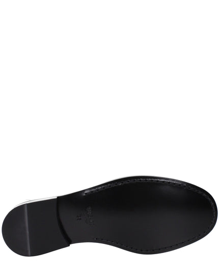 Versace Gray Leather Slip-On Loafers