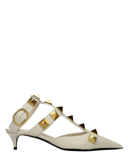 Valentino Garavani Beige Leather Stiletto Heel Sandals