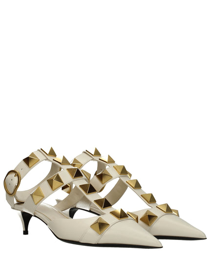 Valentino Garavani Beige Leather Stiletto Heel Sandals