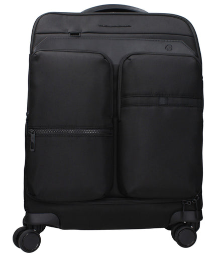 Piquadro Black Fabric Luggage And Travel