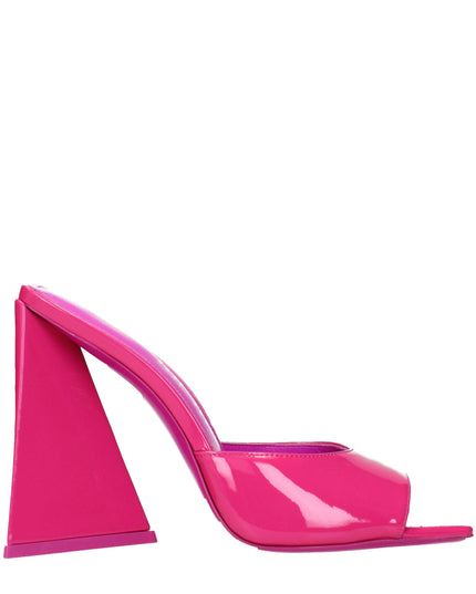 The Attico Pink Leather Platform Sandals