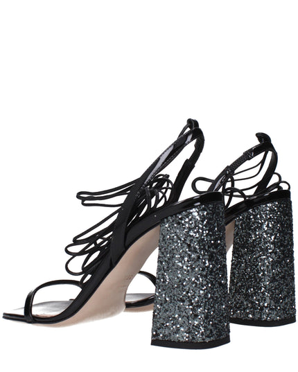 Miu Miu Black Leather Platform Sandals