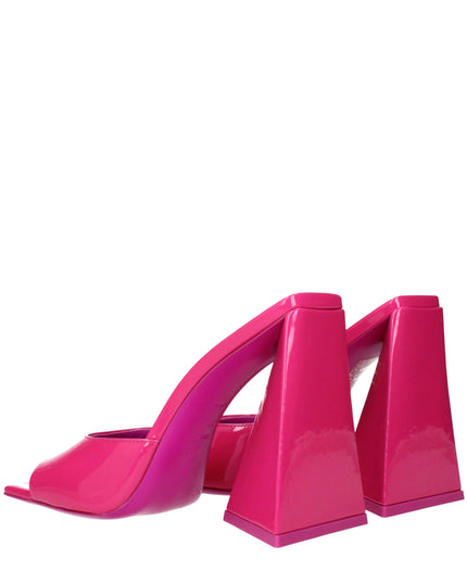 The Attico Pink Leather Platform Sandals