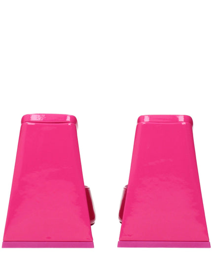 The Attico Pink Leather Platform Sandals