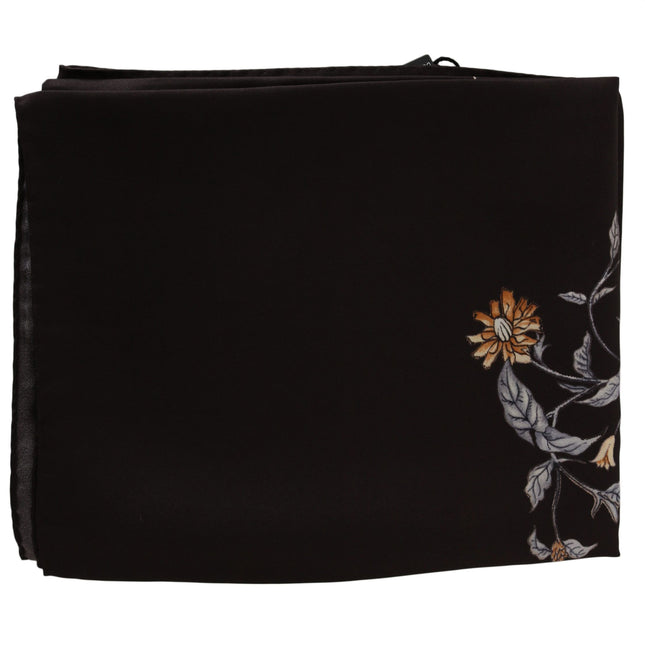 Dolce & Gabbana Brown 100% Silk Bird Print Wrap 80cm X 102cm RRP Scarf