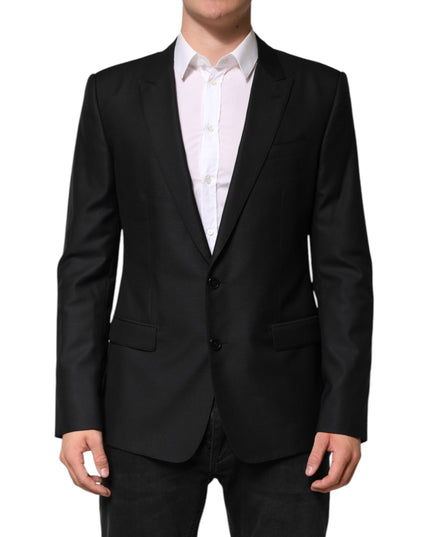 Dolce & Gabbana Black Wool Single Breasted Jacket Blazer