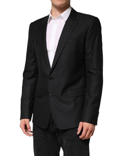 Dolce & Gabbana Black Wool Single Breasted Jacket Blazer