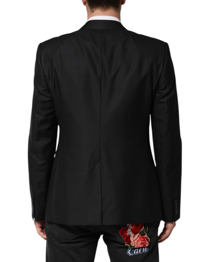 Dolce & Gabbana Black Wool Single Breasted Jacket Blazer
