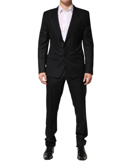 Dolce & Gabbana Black Jacquard Single Breasted 2 Piece Suit