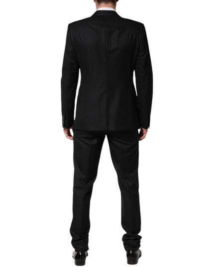 Dolce & Gabbana Black Jacquard Single Breasted 2 Piece Suit