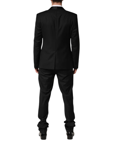 Dolce & Gabbana Black Wool Men Single Breasted 2 Piece Suit