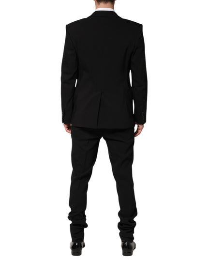 Dolce & Gabbana Black Cotton Single Breasted 2 Piece Suit