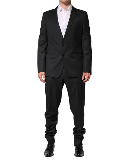 Dolce & Gabbana Dark Gray Wool Single Breasted 2 Piece Suit