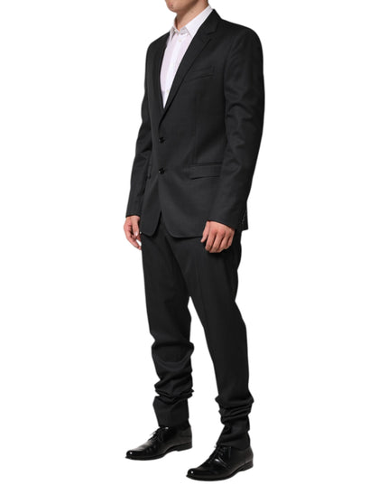 Dolce & Gabbana Dark Gray Wool Single Breasted 2 Piece Suit