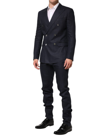 Dolce & Gabbana Dark Blue Double Breasted 2 Piece Suit