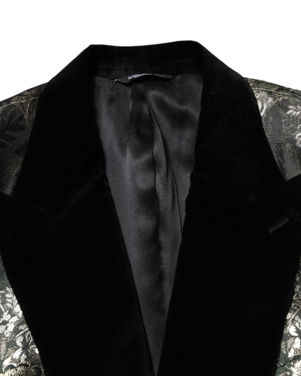 Dolce & Gabbana Metallic Floral Jacquard Silk 2 Piece Suit