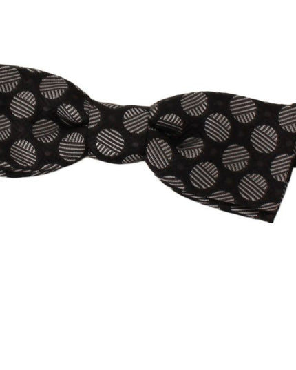 Dolce & Gabbana Brown Silk Polka Dot Jacquard Men  Bow Tie Papillon
