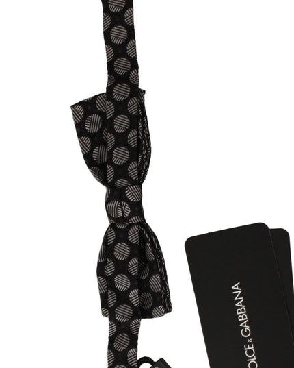 Dolce & Gabbana Brown Silk Polka Dot Jacquard Men  Bow Tie Papillon