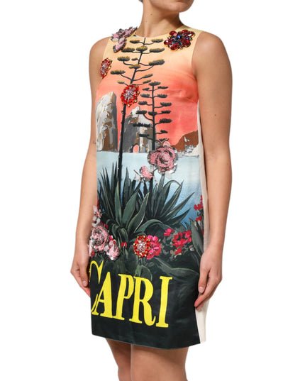 Dolce & Gabbana Multicolor Crystal Embellished A-line Mini Dress