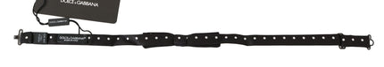 Dolce & Gabbana Black 100% Silk Polka Dot Adjustable Neck Bow Tie