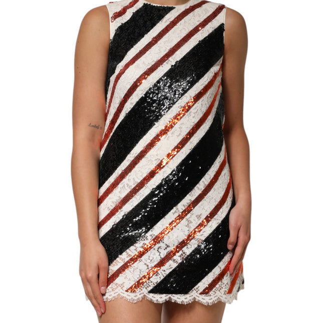 Dolce & Gabbana Multicolor Sequin Embellished Shift Dress