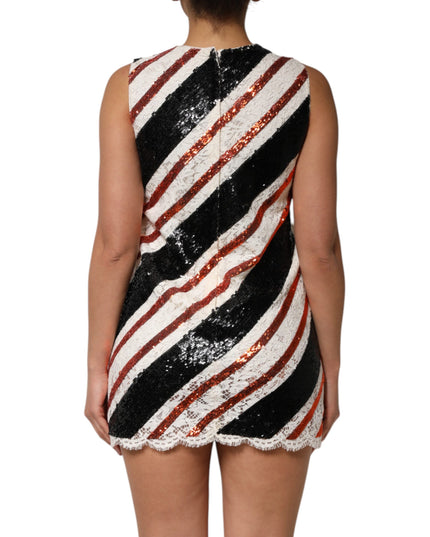Dolce & Gabbana Multicolor Sequin Embellished Shift Dress