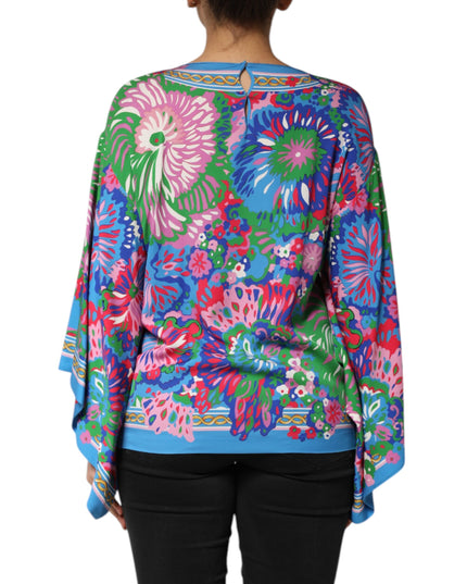 Dolce & Gabbana Multicolor Floral Printed Tunic Blouse Top