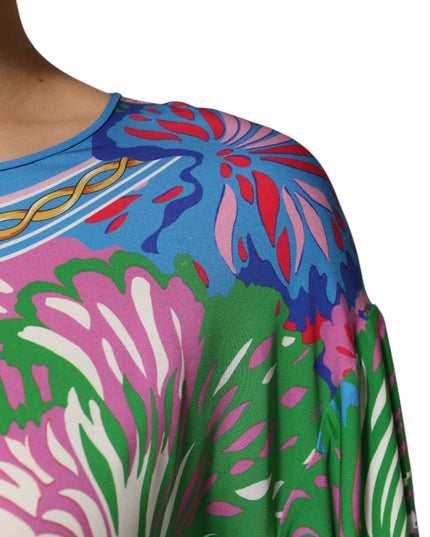 Dolce & Gabbana Multicolor Floral Printed Tunic Blouse Top
