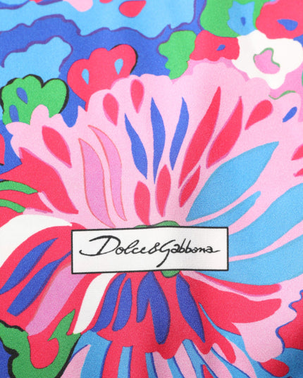 Dolce & Gabbana Multicolor Floral Printed Tunic Blouse Top