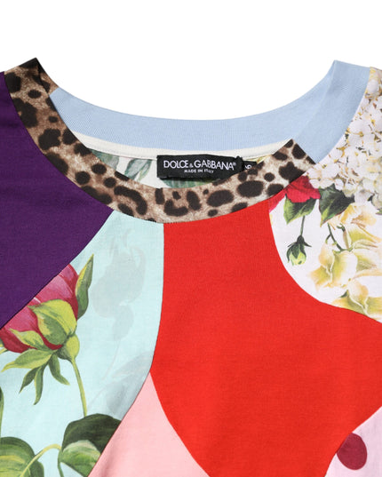 Dolce & Gabbana Multicolor Patchwork Cotton Silk Blouse Top
