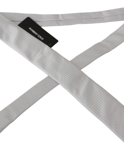 Dolce & Gabbana White Patterned Classic Mens Slim Necktie Tie