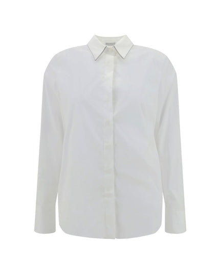 Brunello Cucinelli White Cotton Dress Shirt