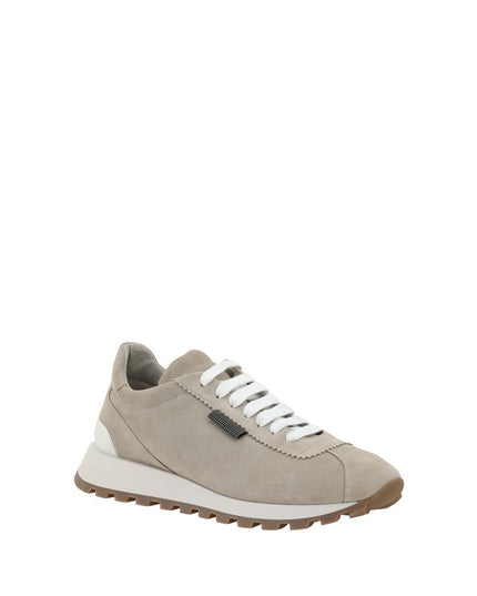 Brunello Cucinelli Beige Rubber Platform Sneakers