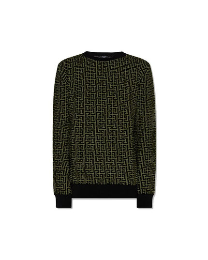 Balmain Green Wool Sweater