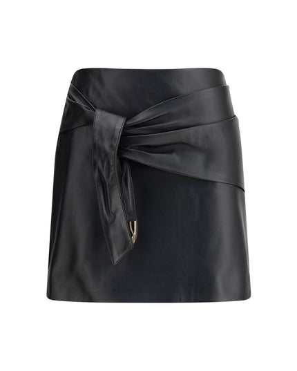Versace Black Lamb Ovis Aries Aries Mini Skirt