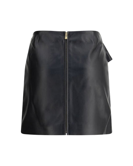 Versace Black Lamb Ovis Aries Aries Mini Skirt