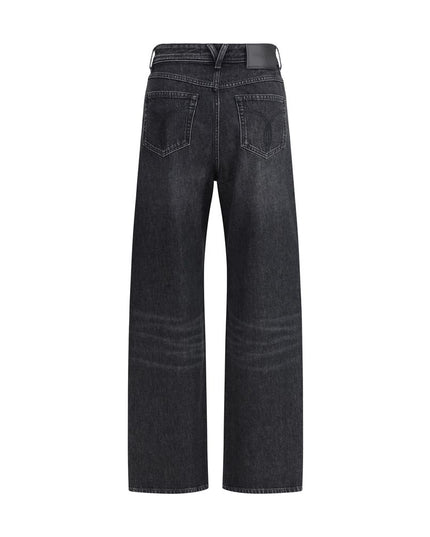 Versace Black Cotton Relaxed Fit Jeans