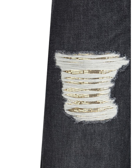 Versace Black Cotton Relaxed Fit Jeans